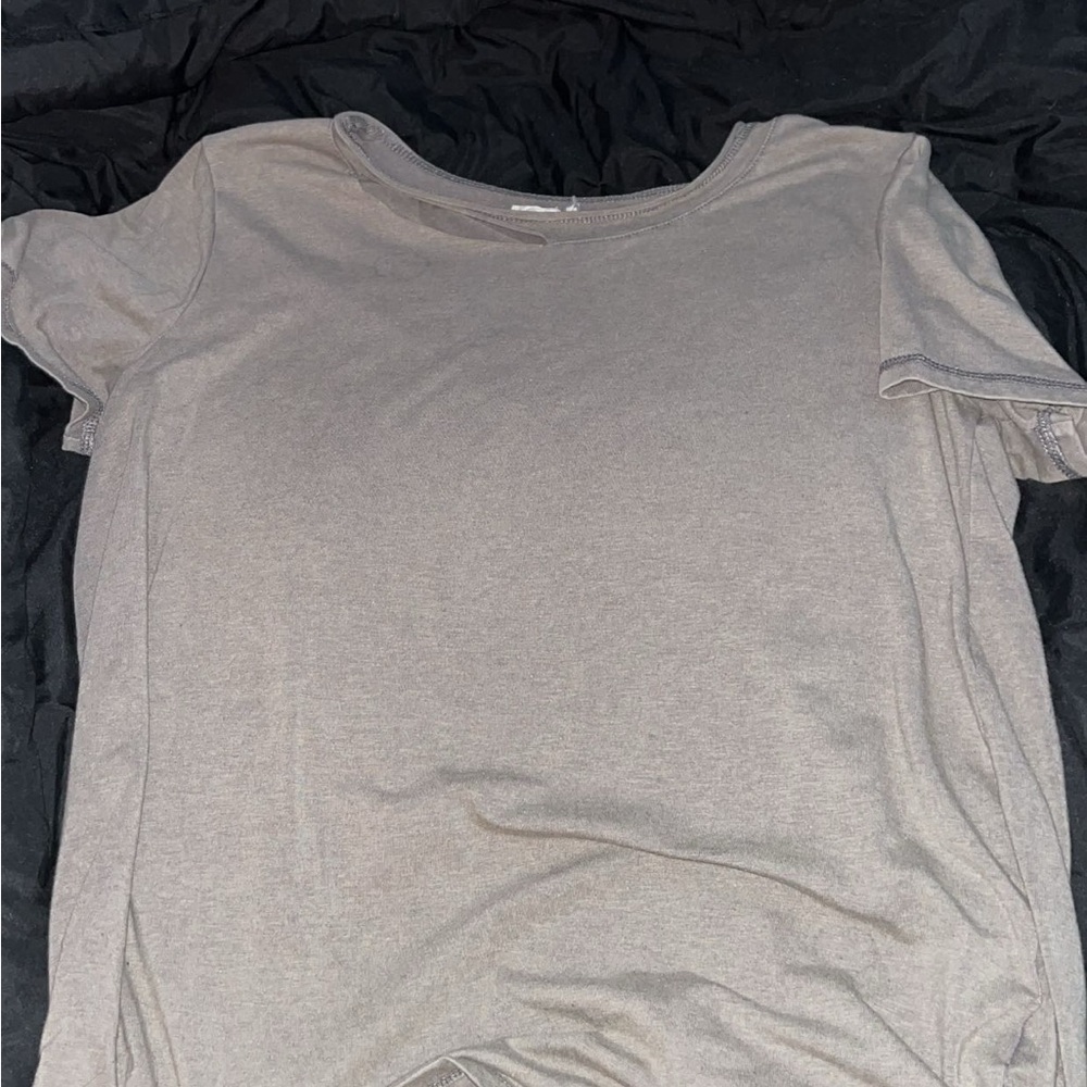 Mystree Light Gray Short Sleeve Top